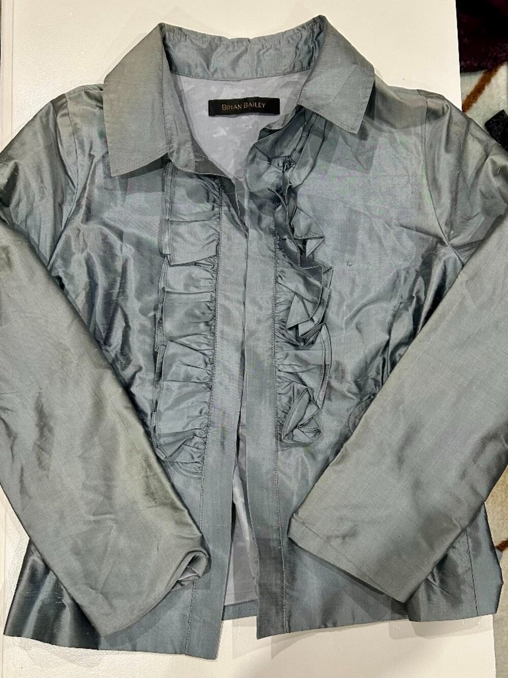 Brian Bailey blue silk blouse/jacket